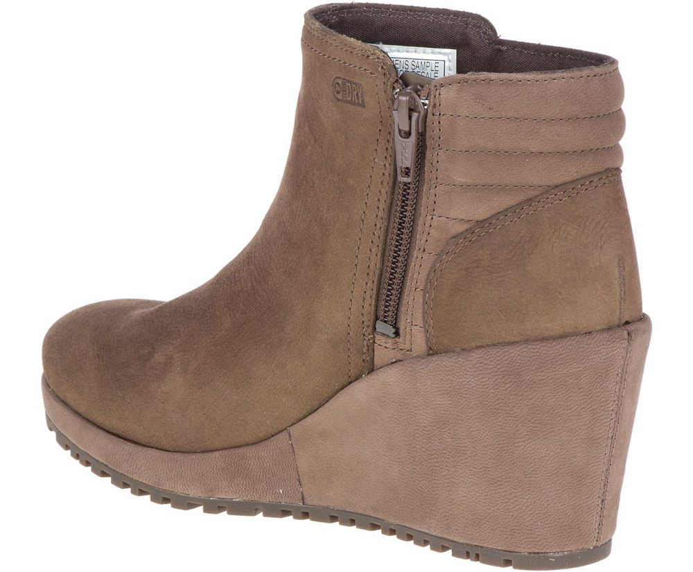 Merrell Boots Brown - Tremblant Wedge Bluff Waterproof - Womens 89VGZMCSI